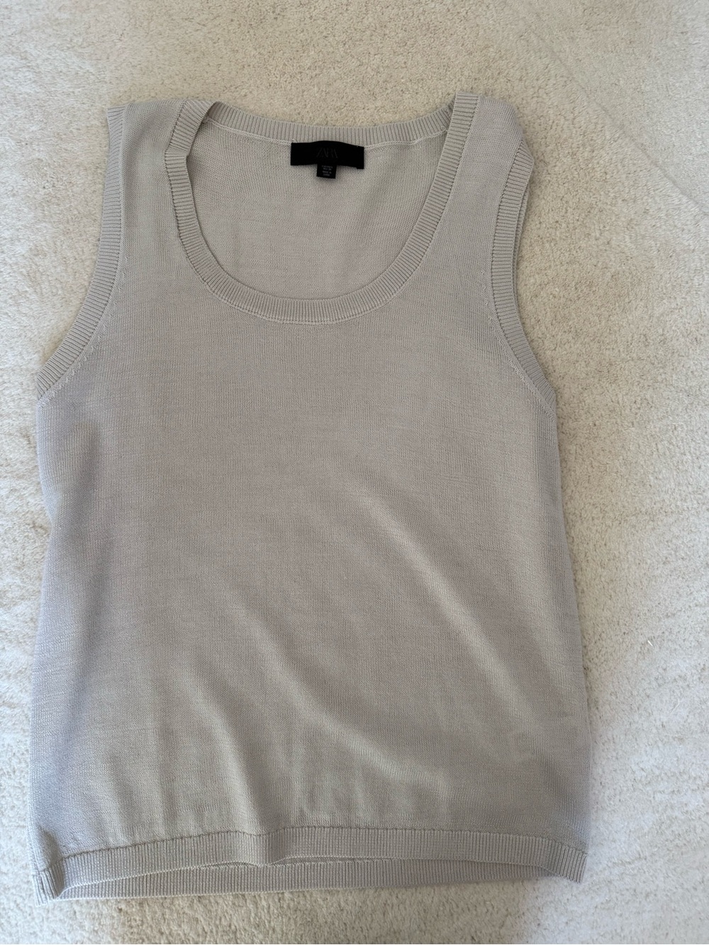 Zara Light Taupe Knit Tank Top